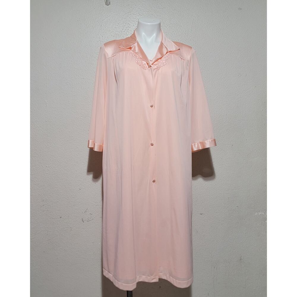 Vintage Vanity Fair Sleep SET Slip Robe Blush Pink Medium Made in USA Dupoint